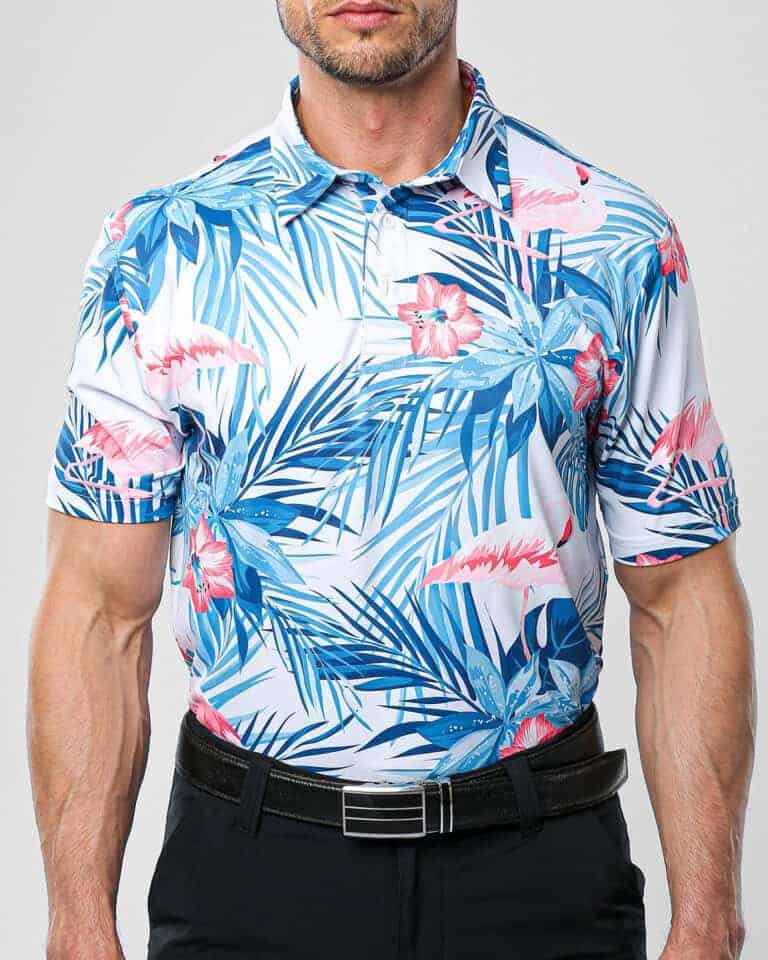 Tropical flamingo golf shirts Fuway