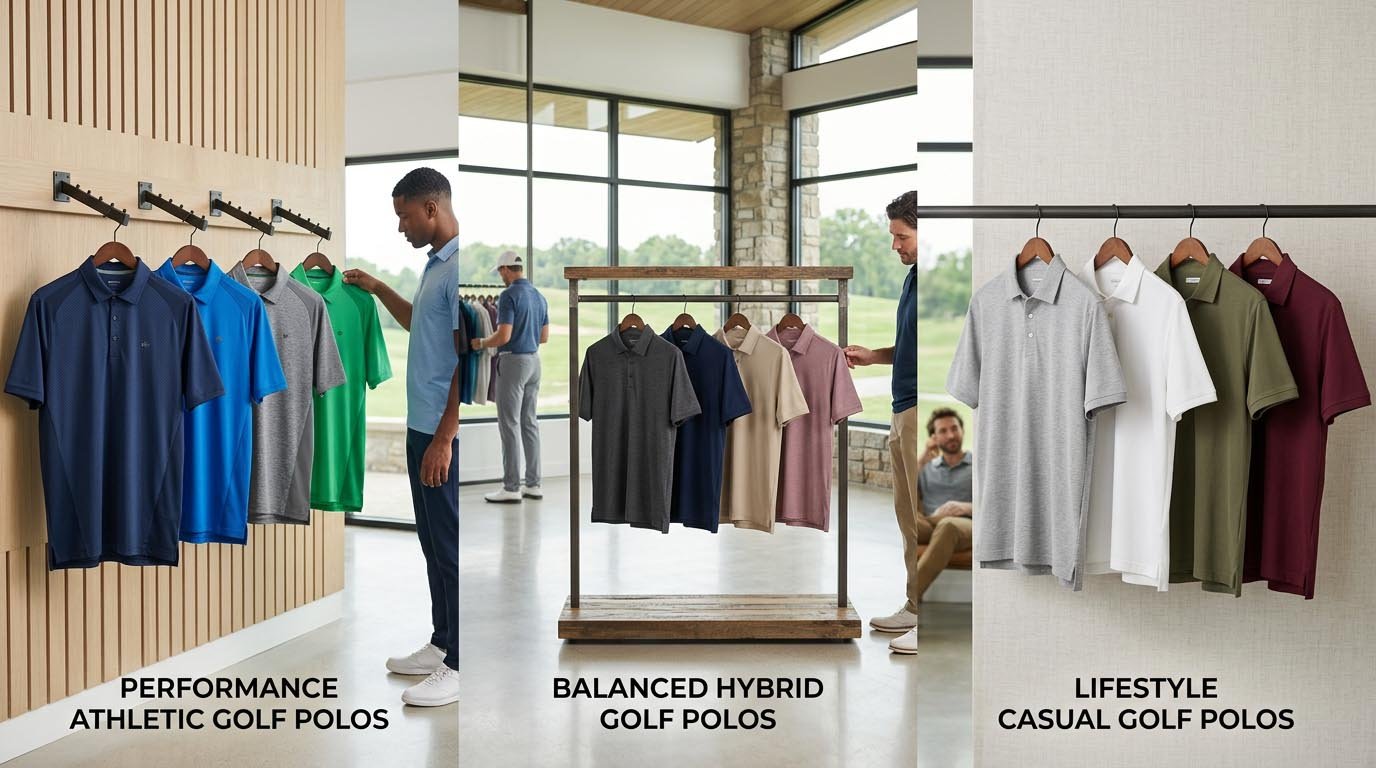 Performance golf polo versus lifestyle golf polo styling