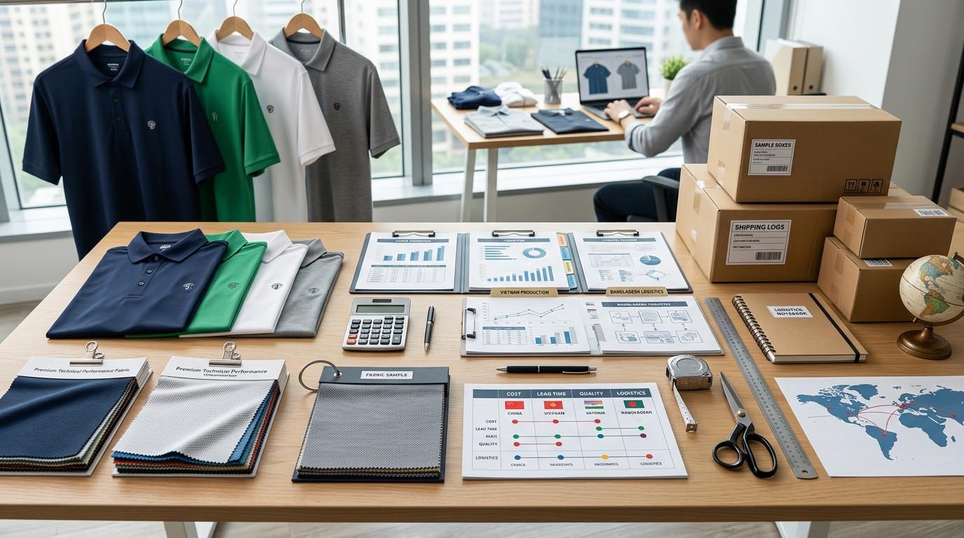 Golf apparel manufacturing cost comparison by country Cost breakdown analysis