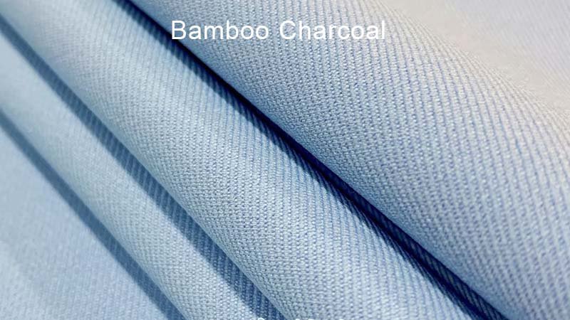 Bamboo Charcoal Infused Fabric Illustration of bamboo charcoal structure embedded in fabric fibers